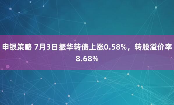 申银策略 7月3日振华转债上涨0.58%，转股溢价率8.68%